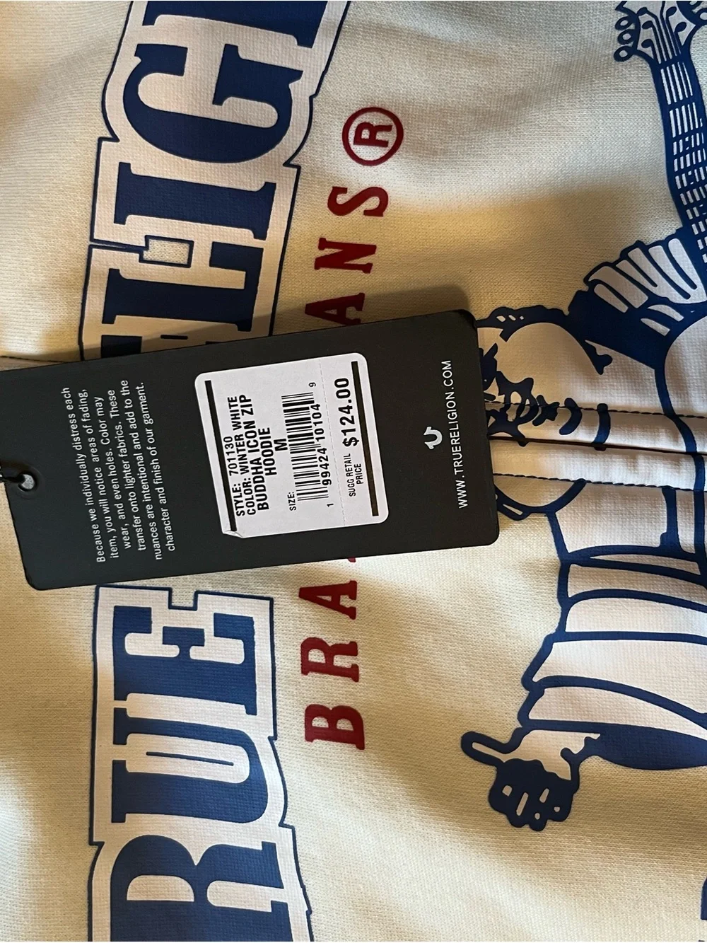 True religion cream hoodie
